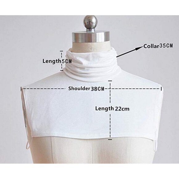 Women Half Top Mock Blouse Turtleneck Collar Wrap 3Pcs Cotton Spandex - Picture 2 of 7